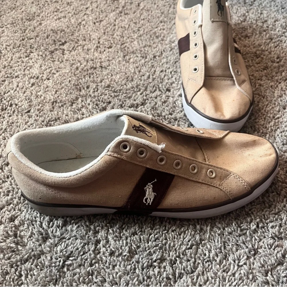 Polo Ralph Lauren Shoes Men Sz‎ 10.5 Tan Sneakers